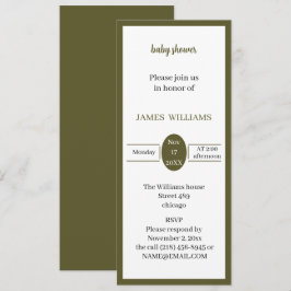 Invitación Personalizado verde Baby Shower