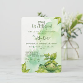 Invitación Personalizado Verde Ilustración Naturaleza Baby Sh