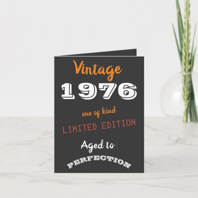 Invitación Personalizado Vintage 1976 edición limitada 50º cu (Anverso)