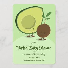 Invitación Personalizado virtual de aguacates de Baby Shower