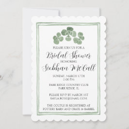 Invitación Personalizado Watercolor Celtic Clover Shamroch Ir