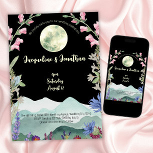 Invitación Personalizado Watercolor Flor silvestre Moon Mount