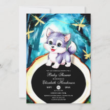 Personalizado Watercolor Wolf Baby Shower
