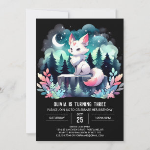 Invitación Personalizado Watercolor Wolf Cumpleaños