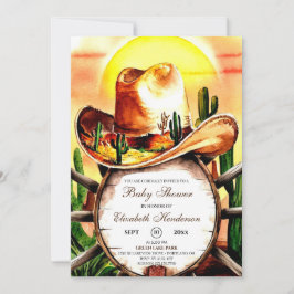 Invitación Personalizado Whimsical Pastel Cowboy Baby Shower
