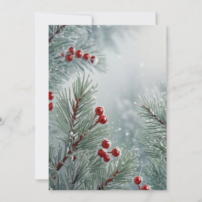 Invitación Personalizado Winter Wonderland | Pine & Berries (Anverso)