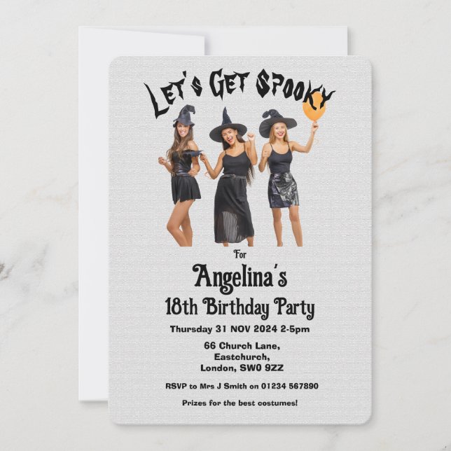Invitación Personalizado Wits Halloween Fiesta de vestuario d (Anverso)