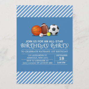 Invitación Personalizado y fiesta de cumpleaños deportiva de