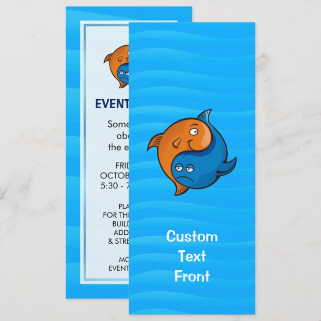 Invitación Personalizado Yin Yang Fish (Anverso / Reverso)