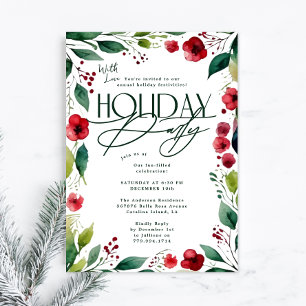 Invitación Personalizados botánicos modernos Navidades fiesta