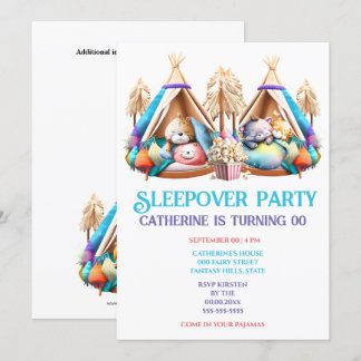 Invitación Personalizados de Teepee durmiendo niños de palomi