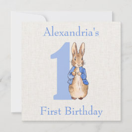 Invitación Personalizar a Peter el conejo Primer cumpleaños