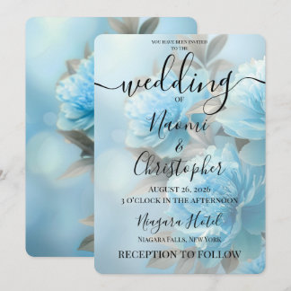 Invitación PERSONALIZAR: Boda de Flores Azules