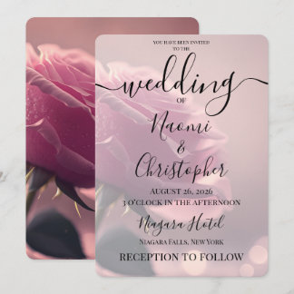 Invitación PERSONALIZAR: Boda de Rosa Rosa Bonita Vintage