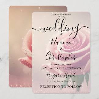 Invitación PERSONALIZAR: Boda de Rosa Rosa Polvorienta Vintag
