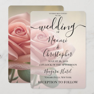 Invitación PERSONALIZAR: Boda de Rosa Rosa Sepia Vintage
