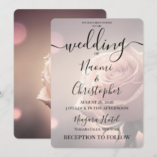Invitación PERSONALIZAR: Boda de Rosa Vintage Rosa