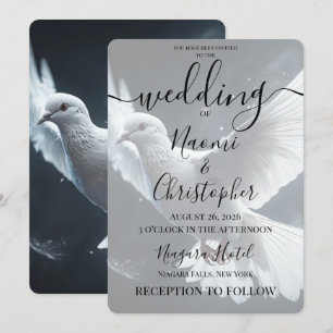 Invitación PERSONALIZAR: Boda Paloma Blanca de la Paz Volando