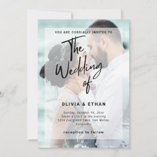 Invitación Personalizar de Boda de fotografía superpuesta mod