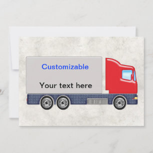 Invitación Personalizar de camiones de transporte rojo y gris