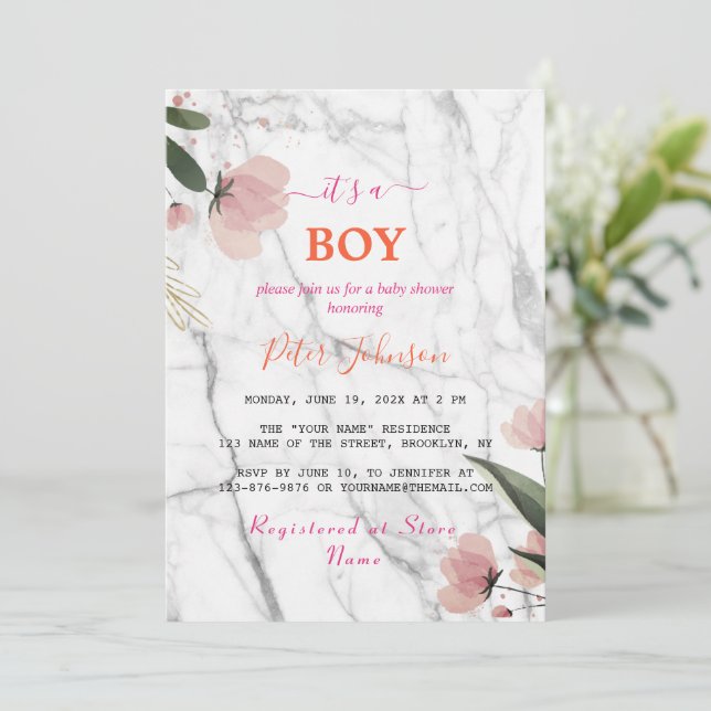 Invitación Personalizar de nombres clásicos Baby Shower de má (Anverso de pie)