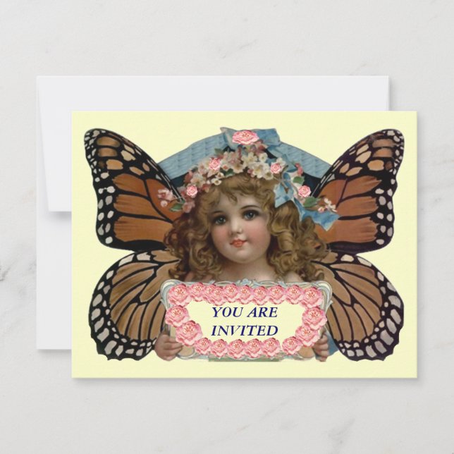 INVITACIÓN PERSONALIZAR DE PRINCESA PARTY INVITE BUTTERFLY EZ (Anverso)