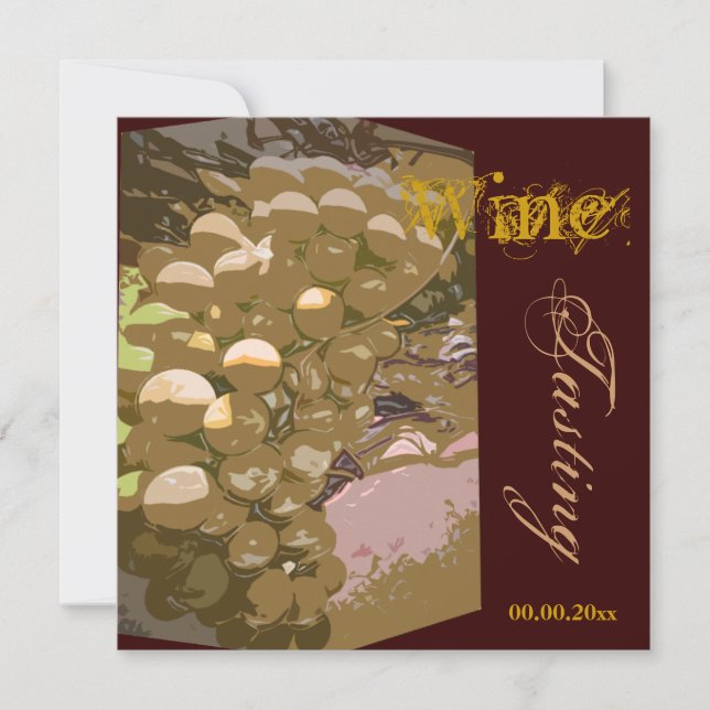 Invitación PERSONALIZAR del fiesta de la celebración del vino (Anverso)