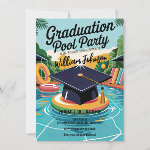 Invitación Personalizar divertida y animada fiesta de graduac