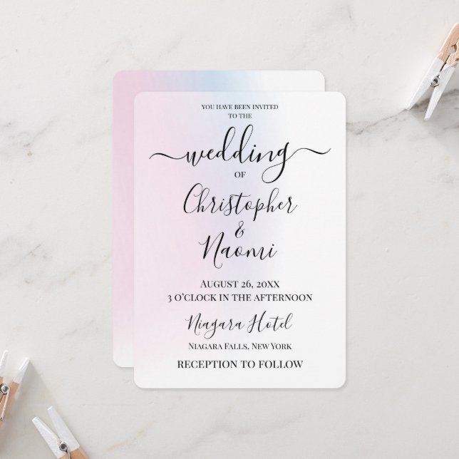 Invitación Personalizar Este Sutil Pastel Fondo (Anverso/Reverso In Situ)