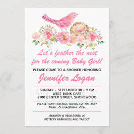 Invitación Personalizar Feather the Nest Baby Shower Invitaci