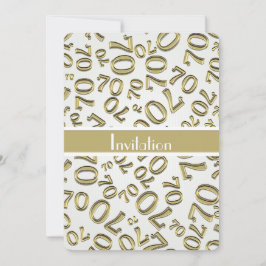 Invitación Personalizar: Fiesta de los 70 Años de Oro y Blanc