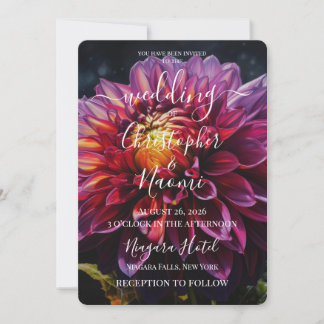 Invitación PERSONALIZAR: Flor de Púrpura Vibrante