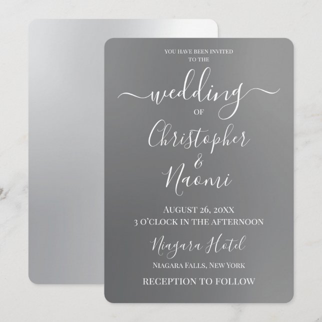 Invitación Personalizar - Gris Fade (Anverso / Reverso)