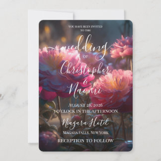 Invitación PERSONALIZAR: Hermosas Flores Etéreas Vibrantes