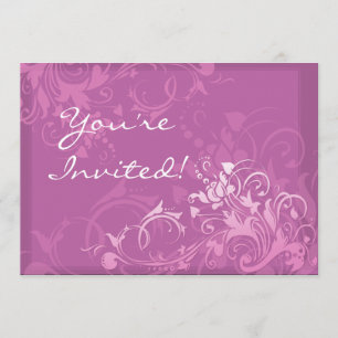 Invitación personalizar it bonito giro rosa diseño floral