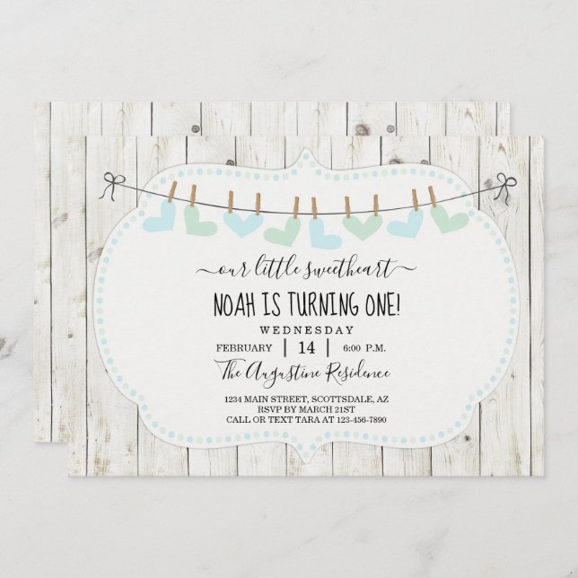 Invitación Personalizar la fiesta de cumpleaños del primer dí (Anverso / Reverso)