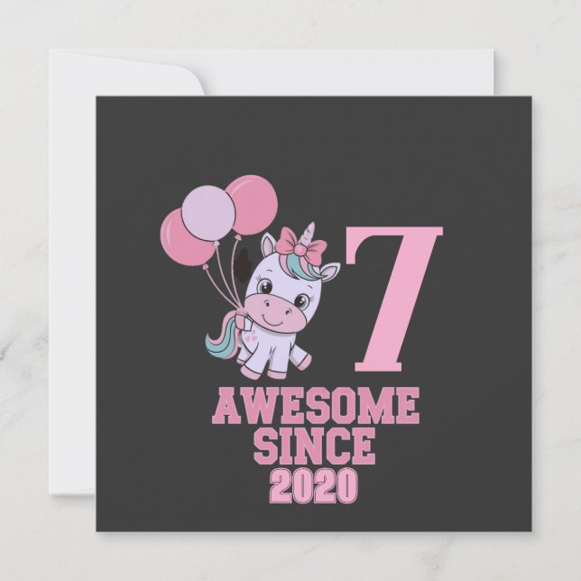 Invitación Personalizar mágico Chica de cumpleaños de Unicorn (Anverso)