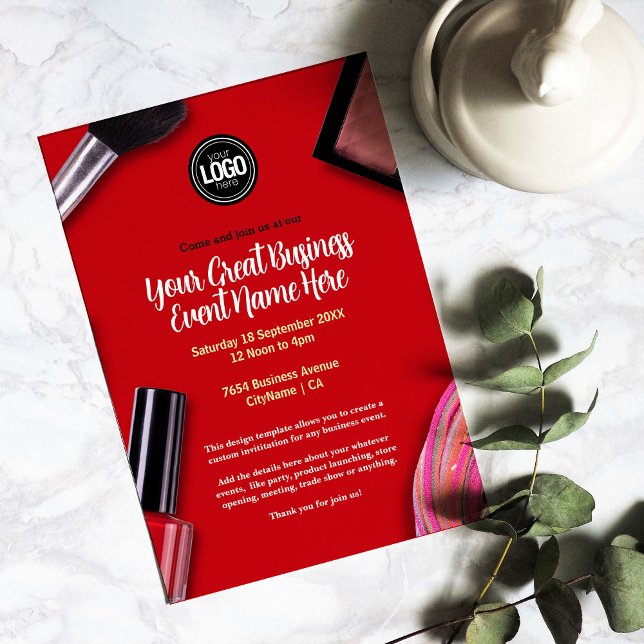 Invitación Personalizar negocio | Moderna Empresa de maquilla (Subido por el creador)