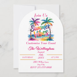 Invitación Personalizar oceánico de palmeras tropicales de ve