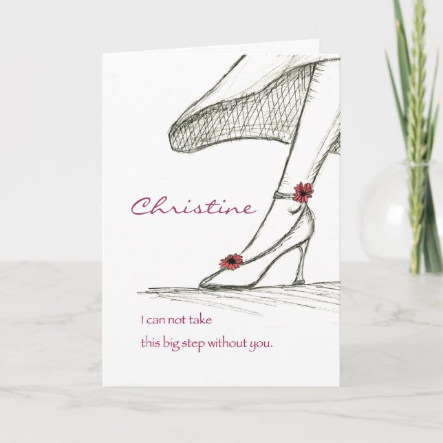 Invitación Personalizar personal, por favor sea mi dama de ho (Anverso)