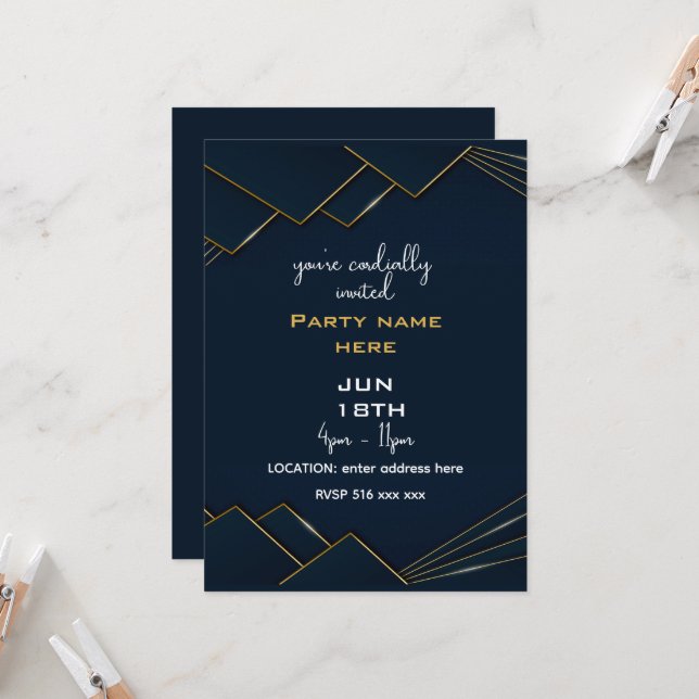 Invitación Personalizar que está cordialmente invitado (Anverso/Reverso In Situ)