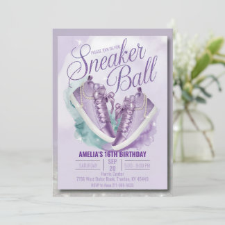 Invitación Personalizar Sweet Lavender Birthday Sneaker Ball