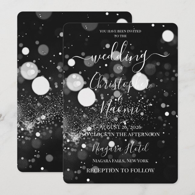 Invitación PERSONALIZAR: Tormenta Bokeh Personalizada (Anverso / Reverso)