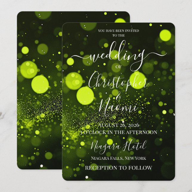 Invitación PERSONALIZAR: Tormenta de Bokeh personalizada (Anverso / Reverso)