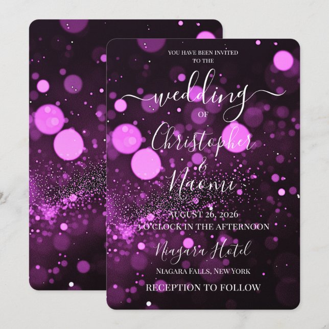 Invitación PERSONALIZAR: Tormenta de Bokeh personalizada (Anverso / Reverso)