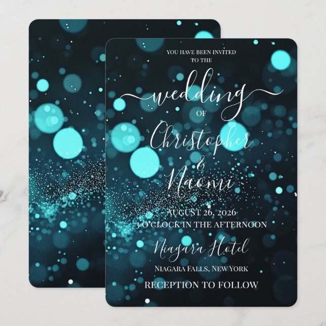 Invitación PERSONALIZAR: Tormenta de Bokeh personalizada (Anverso / Reverso)