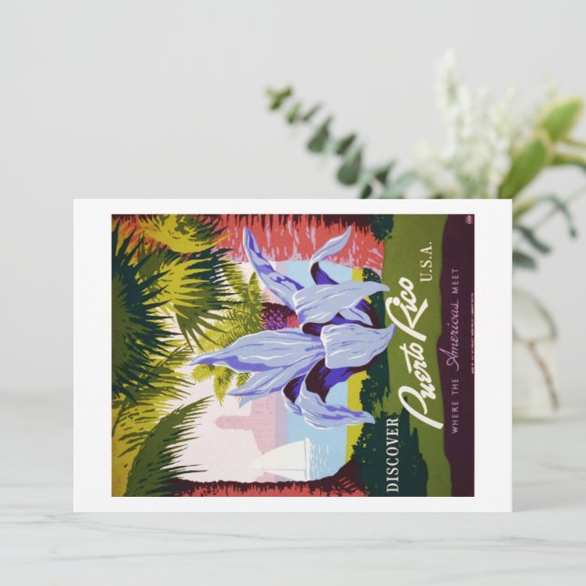 Invitación Personalizar tropical de viajes de la vieja Puerto (Anverso de pie)