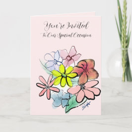 Invitación Personalizar un gráfico brillante y de flores de B