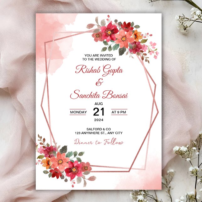 Invitación Personalize Aesthetic floral weeding Invitation (Subido por el creador)