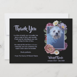 Invitación Personalize It! Floral Photo Pet Memorial Thank